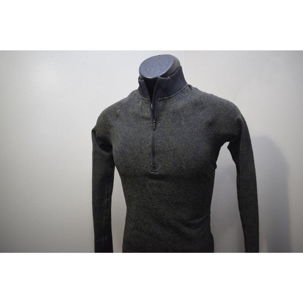 Lululemon Zip Neck Marled Green / Gray Athletic Running Jacket Womens Size 4